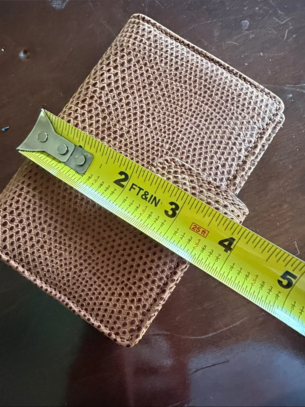 Brown Textured Leather Small 6 Ring Notebookwith Snap Closure